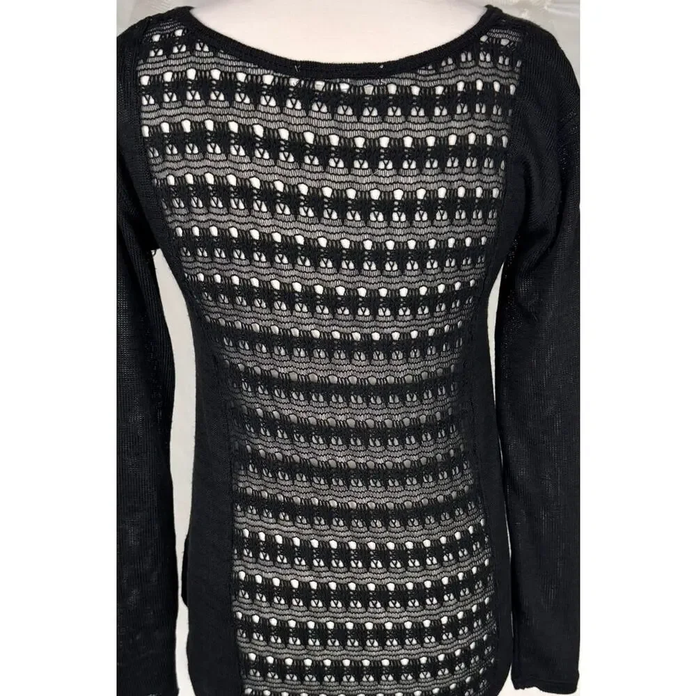 Aeropostale Small Polyester Rayon Spandex Thin Black Sweater